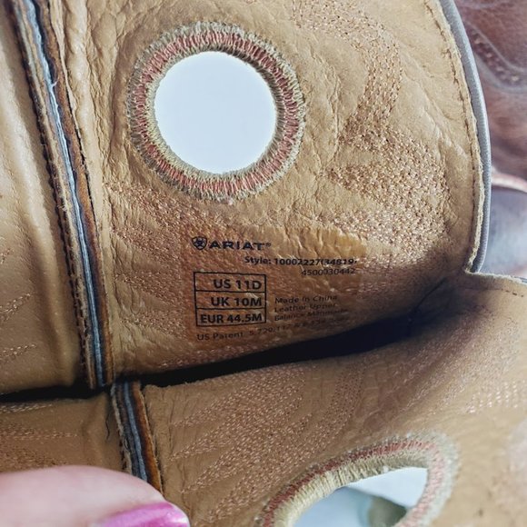 Ariat Heritage Roughstock Western Boots 11 D Square Toe Cowboy Brown Oiled Rowdy - Picture 5 of 6